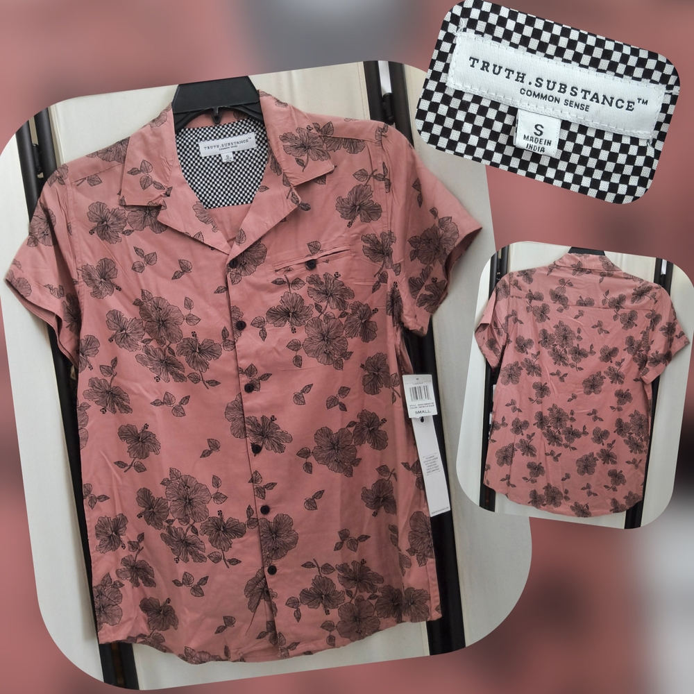 Truth.Subtance Men's Casual Floral Button Down Shirt Size Small (Nwts)